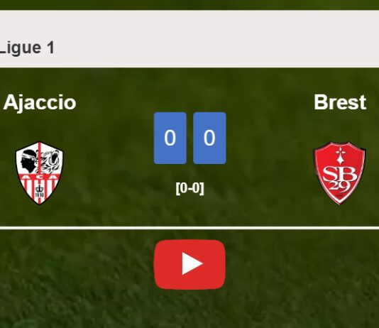 Ajaccio draws 0-0 with Brest on Sunday. HIGHLIGHTS