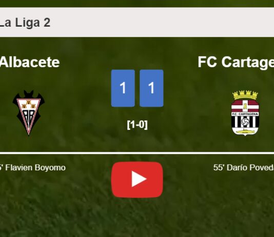 Albacete and FC Cartagena draw 1-1 on Saturday. HIGHLIGHTS