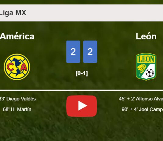 América and León draw 2-2 on Saturday. HIGHLIGHTS