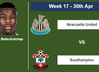 FANTASY PREMIER LEAGUE. Armel Bella-Kotchap statistics before encounter vs Newcastle United on Sunday 30th of April for the 17th week.