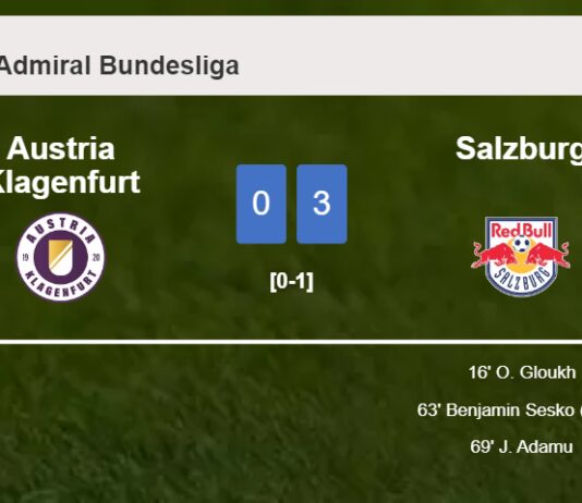 Salzburg defeats Austria Klagenfurt 3-0