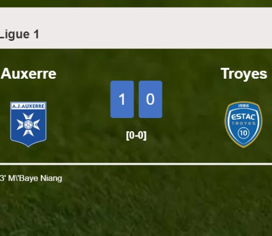 Auxerre prevails over Troyes 1-0 with a goal scored by M. Niang