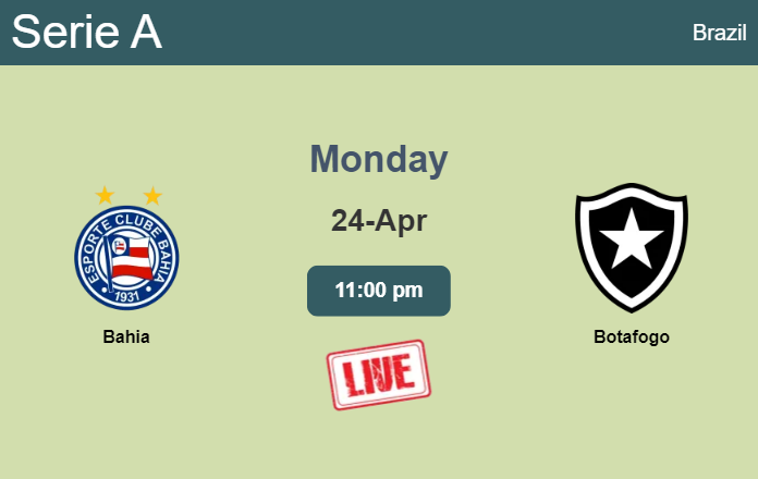 How to watch Bahia vs. Botafogo on live stream and at what time