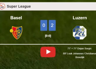 Luzern overcomes Basel 2-0 on Sunday. HIGHLIGHTS
