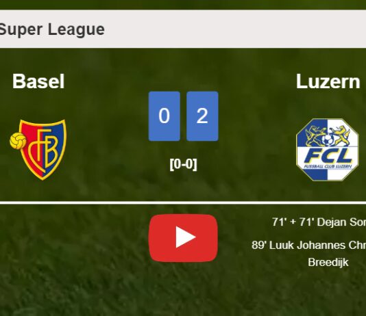 Luzern overcomes Basel 2-0 on Sunday. HIGHLIGHTS