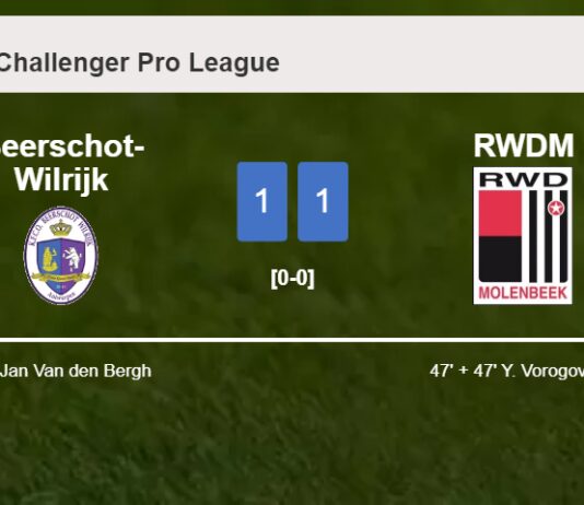Beerschot-Wilrijk and RWDM draw 1-1 on Sunday