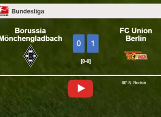 FC Union Berlin conquers Borussia Mönchengladbach 1-0 with a goal scored by S. Becker. HIGHLIGHTS