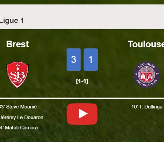 Brest beats Toulouse 3-1 after recovering from a 0-1 deficit. HIGHLIGHTS