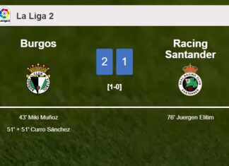 Burgos recovers a 0-1 deficit to defeat Racing Santander 2-1
