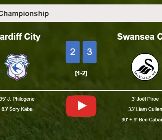 Swansea City prevails over Cardiff City 3-2. HIGHLIGHTS