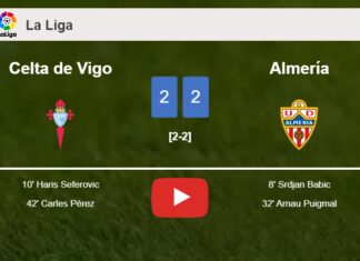 Celta de Vigo and Almería draw 2-2 on Sunday. HIGHLIGHTS