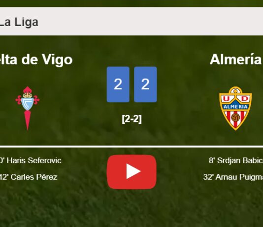 Celta de Vigo and Almería draw 2-2 on Sunday. HIGHLIGHTS