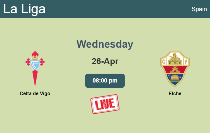 How to watch Celta de Vigo vs. Elche on live stream and at what time