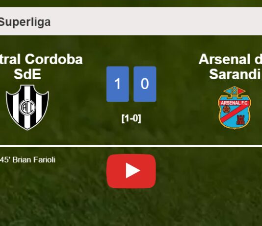 Central Cordoba SdE defeats Arsenal de Sarandi 1-0 with a goal scored by B. Farioli. HIGHLIGHTS