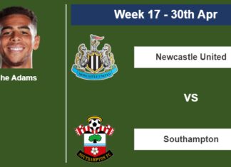 FANTASY PREMIER LEAGUE. Che Adams statistics before playing against Newcastle United on Sunday 30th of April for the 17th week.