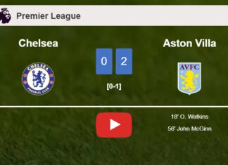 Aston Villa defeats Chelsea 2-0 on Saturday. HIGHLIGHTS