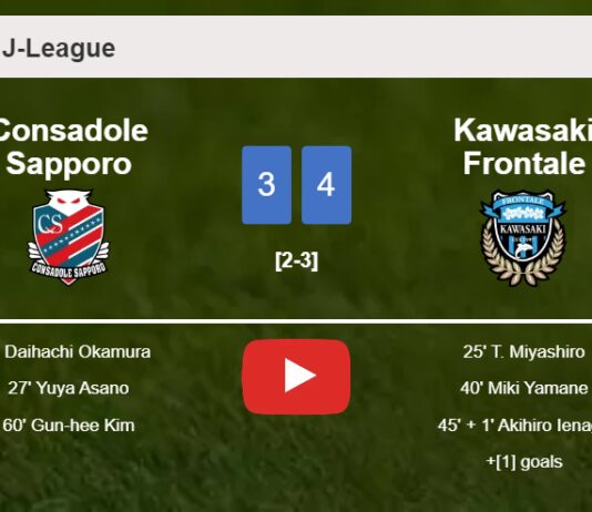 Kawasaki Frontale overcomes Consadole Sapporo 4-3. HIGHLIGHTS