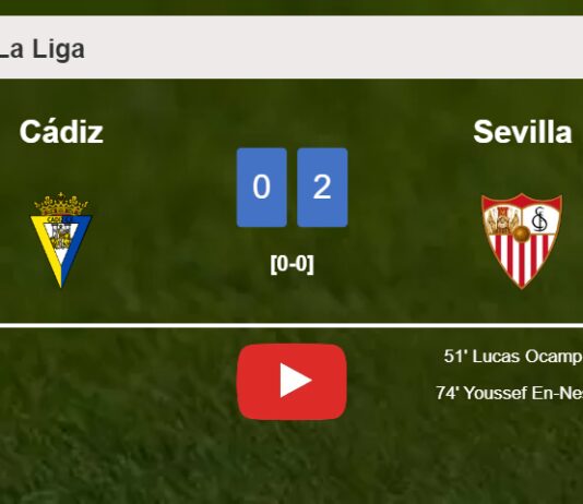 Sevilla tops Cádiz 2-0 on Saturday. HIGHLIGHTS
