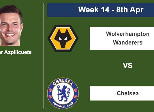 FANTASY PREMIER LEAGUE. César Azpilicueta statistics before facing Wolverhampton Wanderers on Saturday 8th of April for the 14th week.
