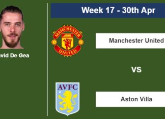 FANTASY PREMIER LEAGUE. David De Gea stats before the match against Aston Villa on Sunday 30th of April for the 17th week.