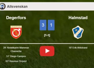 Degerfors defeats Halmstad 3-1 after recovering from a 0-1 deficit. HIGHLIGHTS