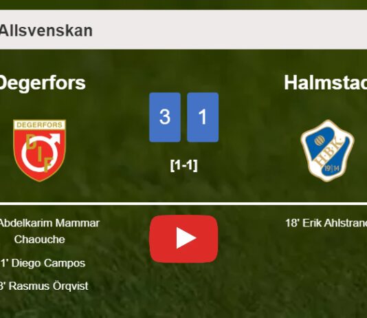 Degerfors defeats Halmstad 3-1 after recovering from a 0-1 deficit. HIGHLIGHTS