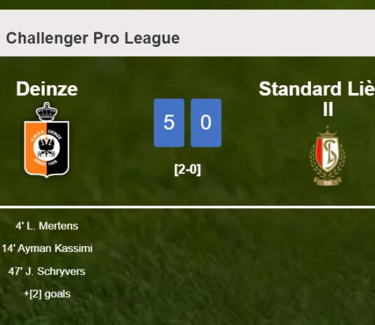 Deinze annihilates Standard Liège II 5-0 after playing a great match