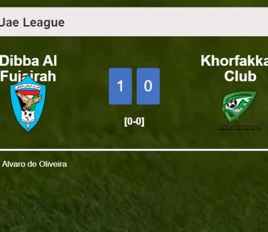 Dibba Al Fujairah prevails over Khorfakkan Club 1-0 with a goal scored by A. de