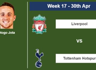 FANTASY PREMIER LEAGUE. Diogo Jota statistics before the encounter against Tottenham Hotspur on Sunday 30th of April for the 17th week.