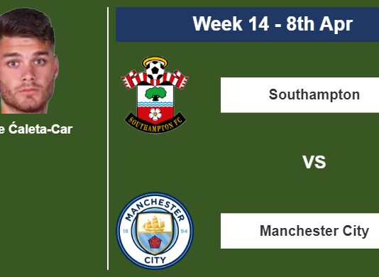 FANTASY PREMIER LEAGUE. Duje Ćaleta-Car statistics before facing Manchester City on Saturday 8th of April for the 14th week.