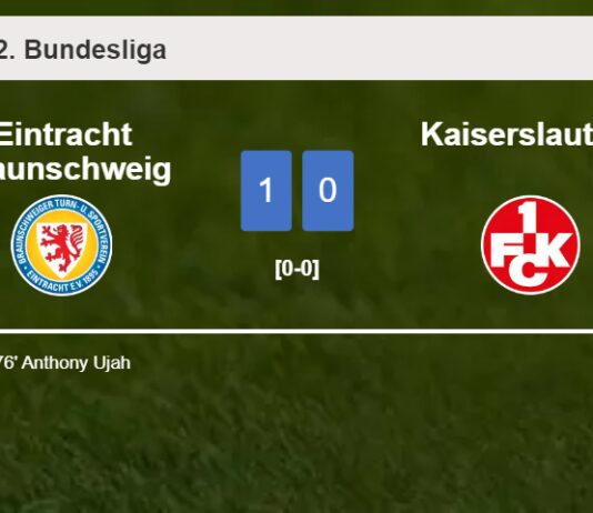 Eintracht Braunschweig defeats Kaiserslautern 1-0 with a goal scored by A. Ujah