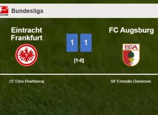Eintracht Frankfurt and FC Augsburg draw 1-1 on Saturday