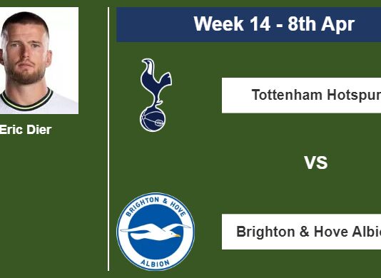 FANTASY PREMIER LEAGUE. Eric Dier statistics before facing Brighton & Hove Albion on Saturday 8th of April for the 14th week.