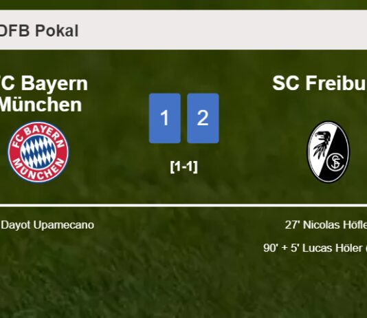 SC Freiburg recovers a 0-1 deficit to beat FC Bayern München 2-1