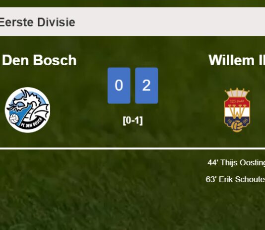 Willem II defeated FC Den Bosch with a 2-0 win
