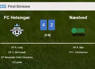 FC Helsingør prevails over Næstved 1-0 with a goal scored by A. Lyng