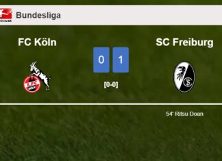 SC Freiburg tops FC Köln 1-0 with a goal scored by R. Doan