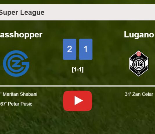 Grasshopper recovers a 0-1 deficit to overcome Lugano 2-1. HIGHLIGHTS