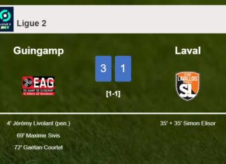 Guingamp defeats Laval 3-1