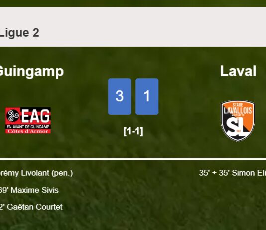 Guingamp defeats Laval 3-1