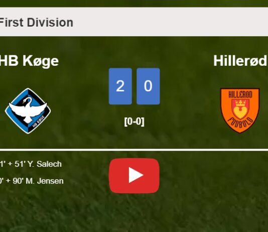 HB Køge prevails over Hillerød 2-0 on Sunday. HIGHLIGHTS