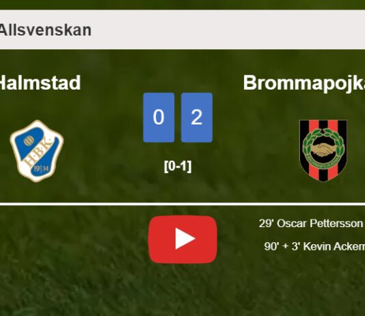 Brommapojkarna tops Halmstad 2-0 on Saturday. HIGHLIGHTS