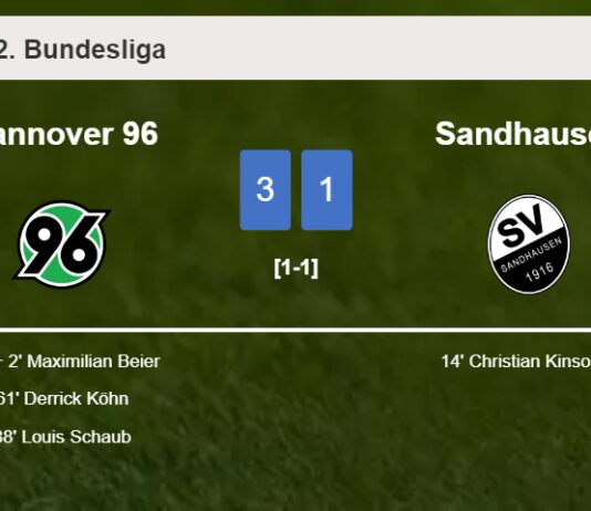 Hannover 96 tops Sandhausen 3-1 after recovering from a 0-1 deficit