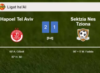 Hapoel Tel Aviv seizes a 2-1 win against Sektzia Nes Tziona