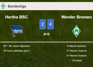 Werder Bremen overcomes Hertha BSC 4-2