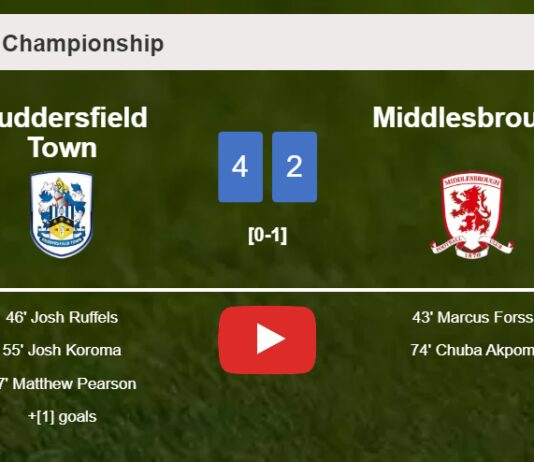 Huddersfield Town prevails over Middlesbrough 4-2. HIGHLIGHTS