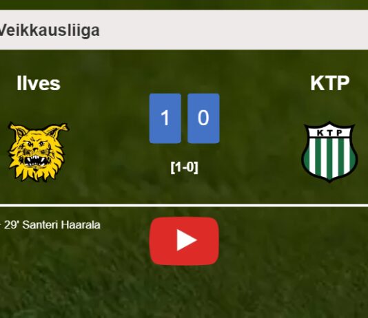 Ilves defeats KTP 1-0 with a goal scored by S. Haarala. HIGHLIGHTS