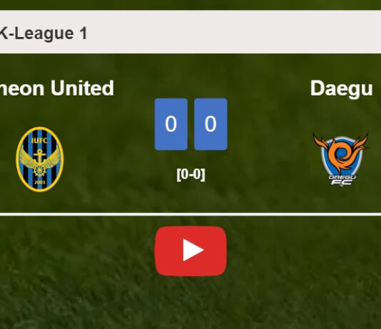 Incheon United draws 0-0 with Daegu on Saturday. HIGHLIGHTS