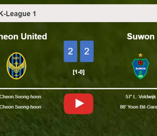 Incheon United and Suwon draw 2-2 on Saturday. HIGHLIGHTS