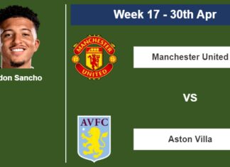 FANTASY PREMIER LEAGUE. Jadon Sancho statistics before  Aston Villa on Sunday 30th of April for the 17th week.